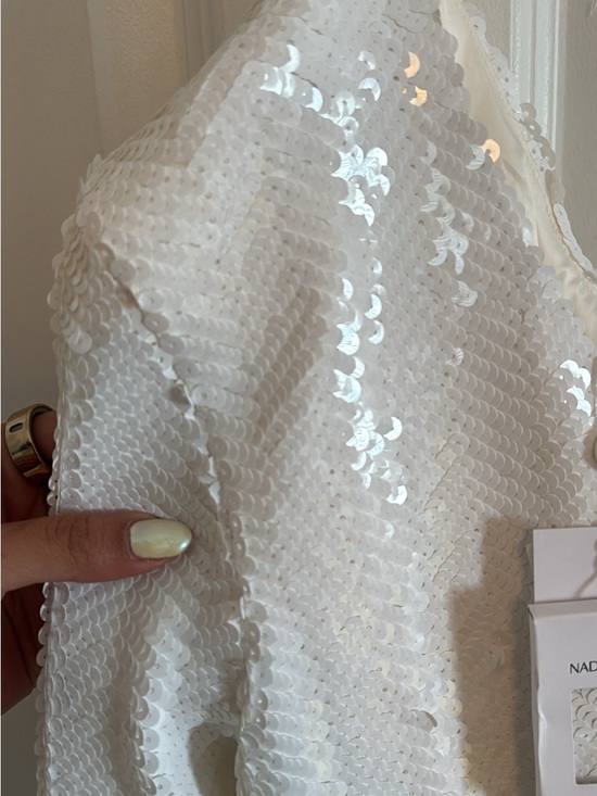NADINE MERABI Dresses & Skirts - NADINE MERABI White Sequin Shell Dress